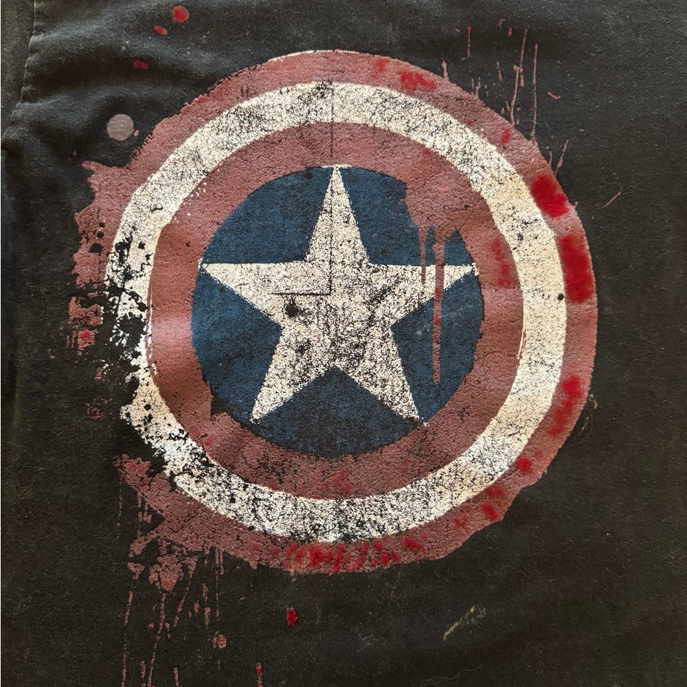 *Vintage Tee Collection* Marvel Captain America Shield Tee - Black, Red, Blue